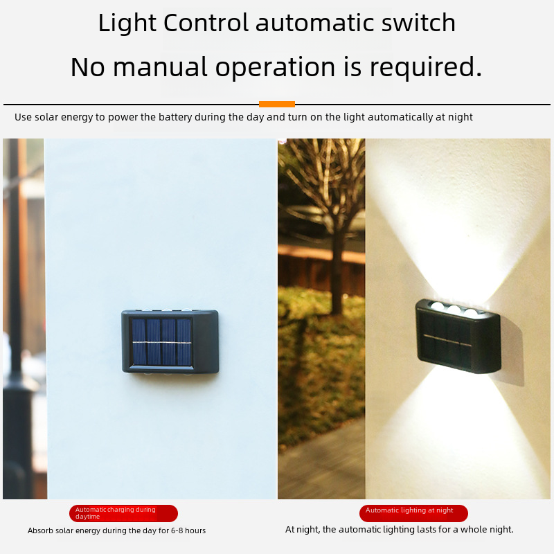 Solar Outdoor Wall Light for Home Garden Decoration