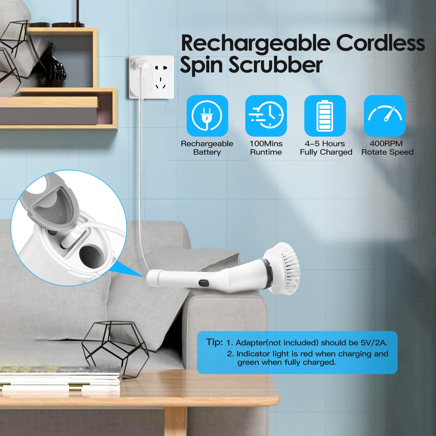 Electric spin scrubber